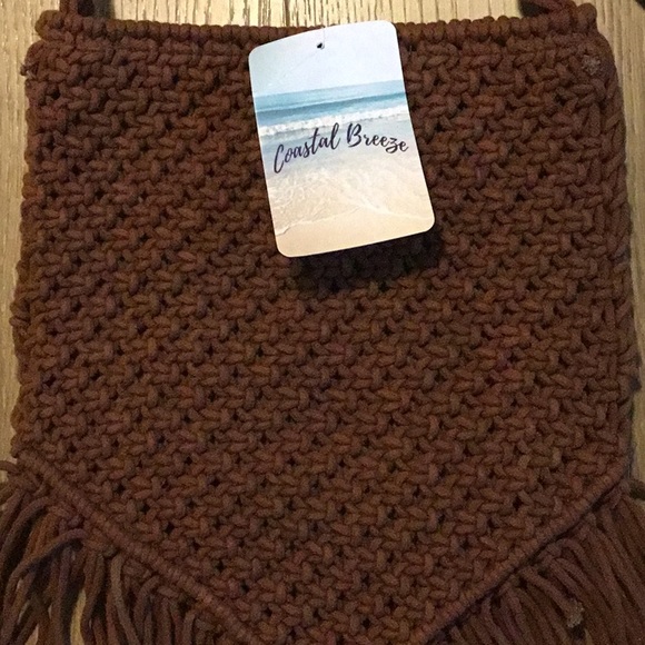 Boho -Coastal Breeze Crochet Bag with Fring… Brown - Picture 2 of 6